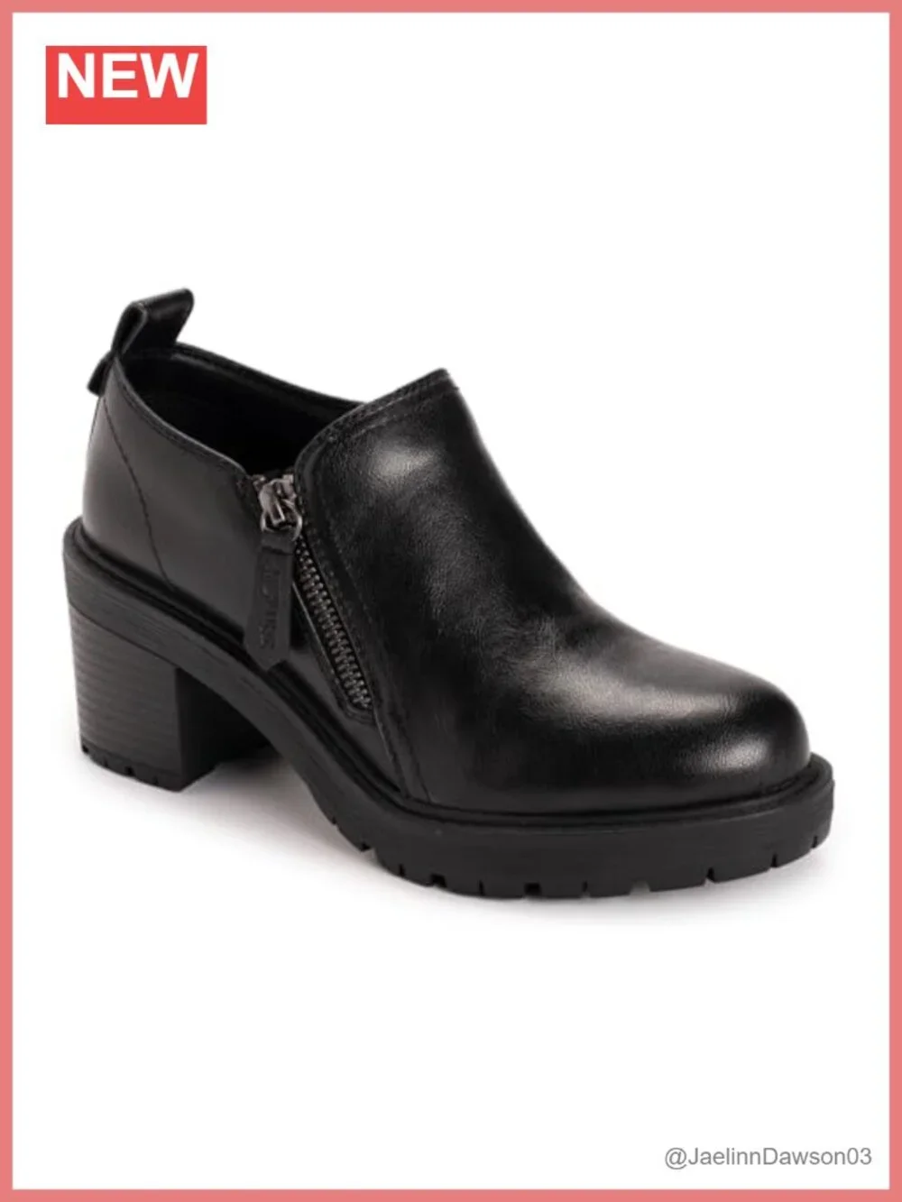 Faux Stack Heel Side Zip Shootie Block Heel Round Toe Ankle Booties